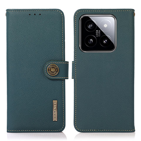 Coque Portefeuille Livre Cuir Etui Clapet B02H pour Xiaomi Mi 14 5G Vert