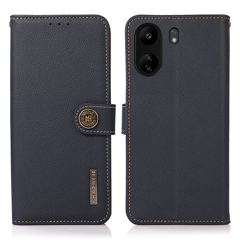 Coque Portefeuille Livre Cuir Etui Clapet B02H pour Xiaomi Poco C65 Bleu