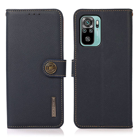 Coque Portefeuille Livre Cuir Etui Clapet B02H pour Xiaomi Poco M5S Bleu