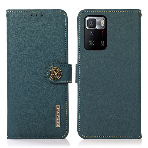 Coque Portefeuille Livre Cuir Etui Clapet B02H pour Xiaomi Poco X3 GT 5G Vert