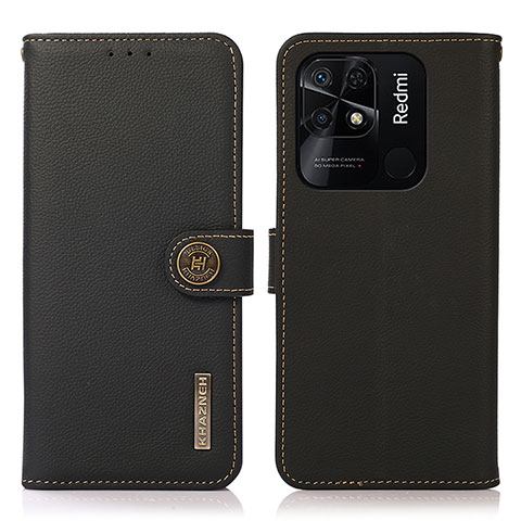 Coque Portefeuille Livre Cuir Etui Clapet B02H pour Xiaomi Redmi 10 India Noir