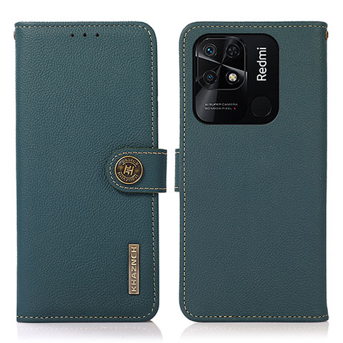 Coque Portefeuille Livre Cuir Etui Clapet B02H pour Xiaomi Redmi 10 Power Vert