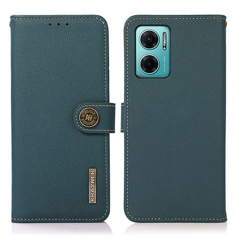 Coque Portefeuille Livre Cuir Etui Clapet B02H pour Xiaomi Redmi 10 Prime Plus 5G Vert