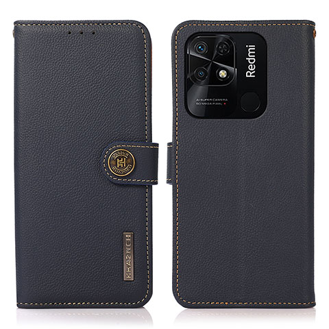 Coque Portefeuille Livre Cuir Etui Clapet B02H pour Xiaomi Redmi 10C 4G Bleu