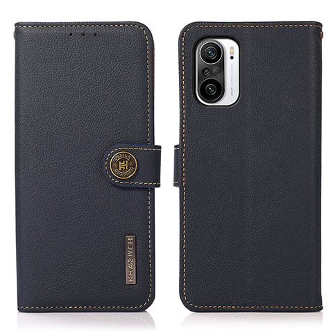 Coque Portefeuille Livre Cuir Etui Clapet B02H pour Xiaomi Redmi K40 5G Bleu