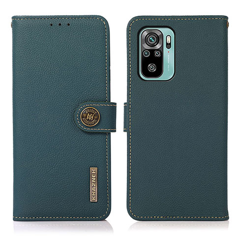 Coque Portefeuille Livre Cuir Etui Clapet B02H pour Xiaomi Redmi Note 10 4G Vert