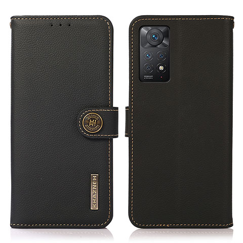 Coque Portefeuille Livre Cuir Etui Clapet B02H pour Xiaomi Redmi Note 11 Pro 5G Noir