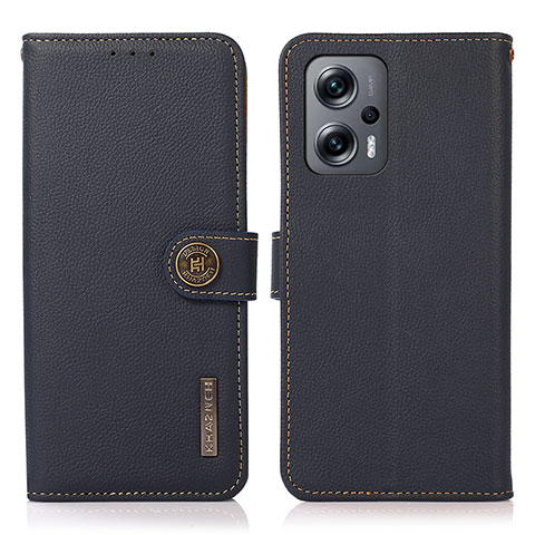 Coque Portefeuille Livre Cuir Etui Clapet B02H pour Xiaomi Redmi Note 11T Pro 5G Bleu