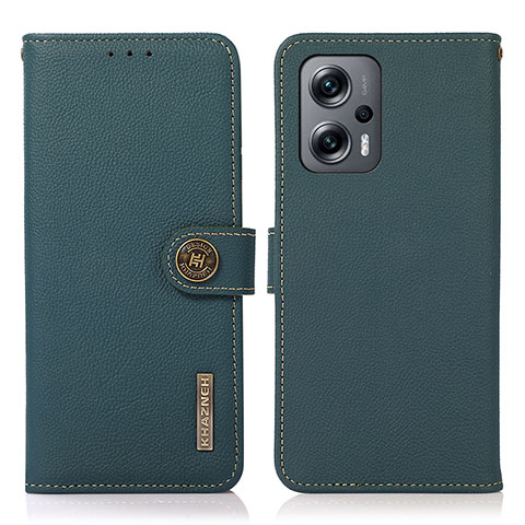 Coque Portefeuille Livre Cuir Etui Clapet B02H pour Xiaomi Redmi Note 11T Pro 5G Vert