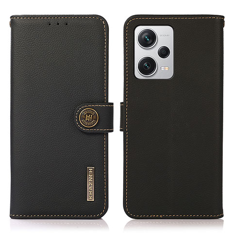 Coque Portefeuille Livre Cuir Etui Clapet B02H pour Xiaomi Redmi Note 12 Pro+ Plus 5G Noir