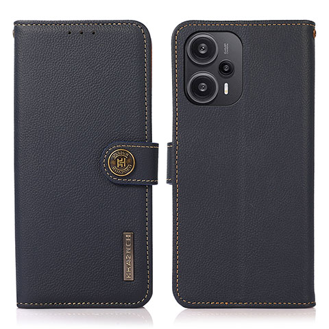 Coque Portefeuille Livre Cuir Etui Clapet B02H pour Xiaomi Redmi Note 12 Turbo 5G Bleu