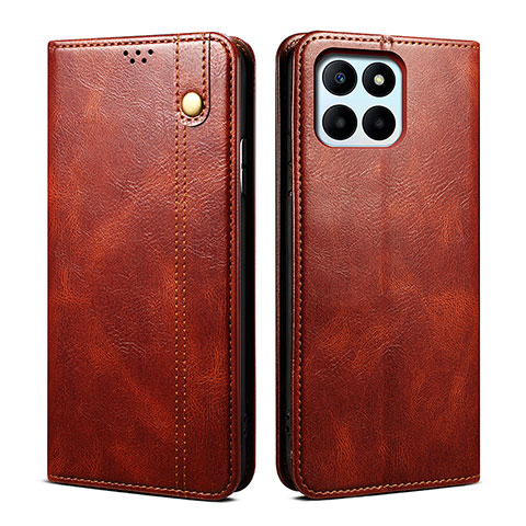 Coque Portefeuille Livre Cuir Etui Clapet B02S pour Huawei Honor X6a Marron