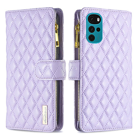 Coque Portefeuille Livre Cuir Etui Clapet B03F pour Motorola Moto G22 Violet