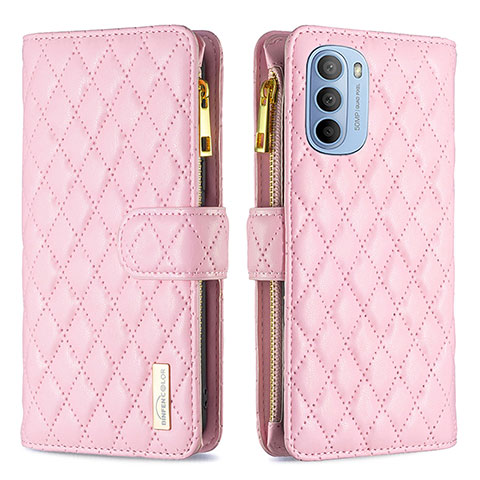 Coque Portefeuille Livre Cuir Etui Clapet B03F pour Motorola Moto G31 Rose