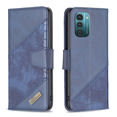 Coque Portefeuille Livre Cuir Etui Clapet B03F pour Nokia G21 Bleu