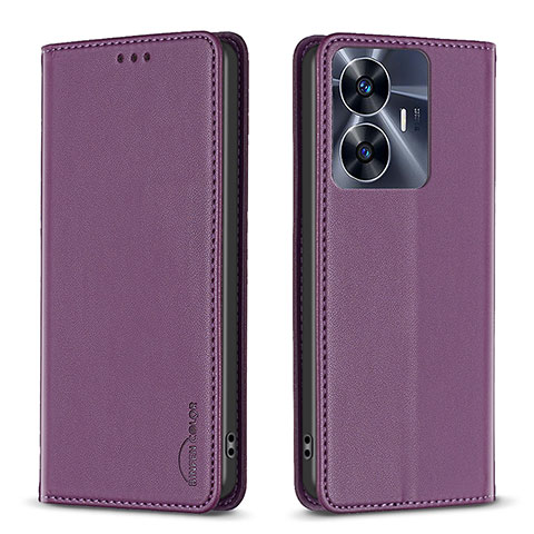 Coque Portefeuille Livre Cuir Etui Clapet B03F pour Realme C55 Violet