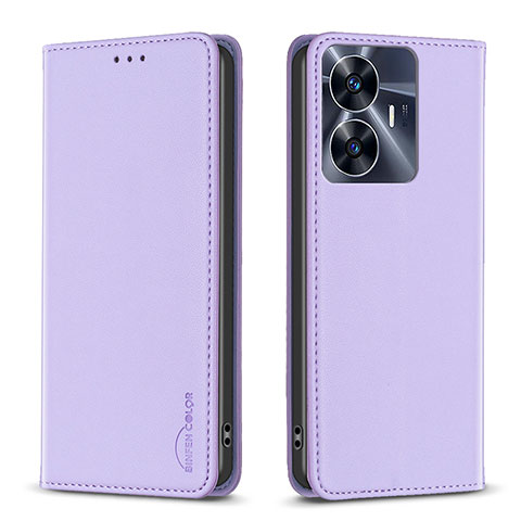 Coque Portefeuille Livre Cuir Etui Clapet B03F pour Realme Narzo N55 Violet Clair