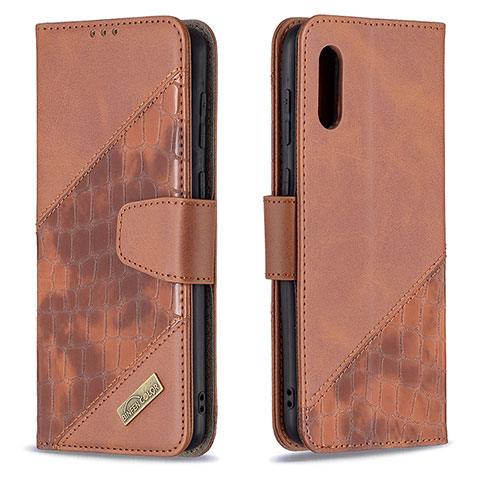 Coque Portefeuille Livre Cuir Etui Clapet B03F pour Samsung Galaxy A02 Marron