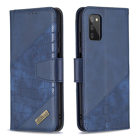 Coque Portefeuille Livre Cuir Etui Clapet B03F pour Samsung Galaxy A02s Bleu