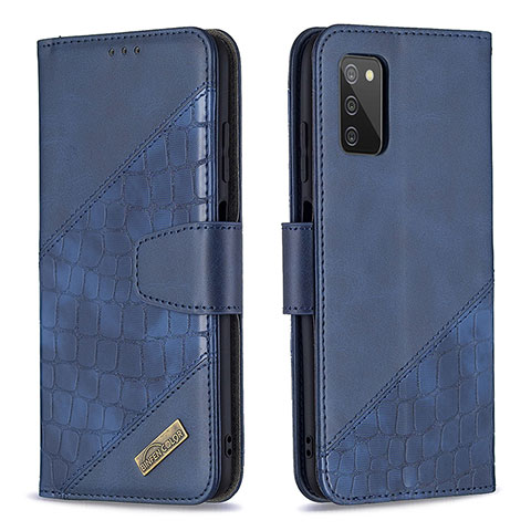 Coque Portefeuille Livre Cuir Etui Clapet B03F pour Samsung Galaxy A03s Bleu