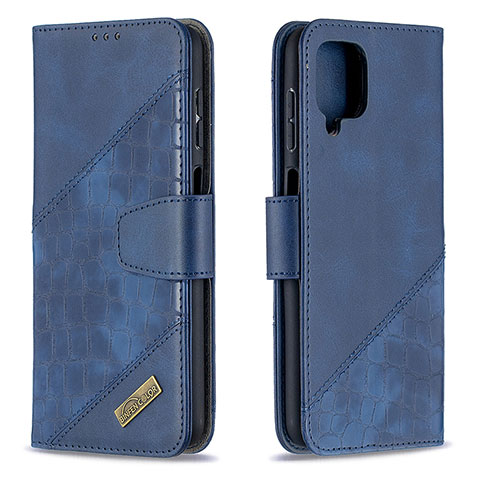 Coque Portefeuille Livre Cuir Etui Clapet B03F pour Samsung Galaxy A12 5G Bleu