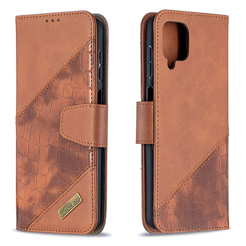 Coque Portefeuille Livre Cuir Etui Clapet B03F pour Samsung Galaxy A12 5G Marron