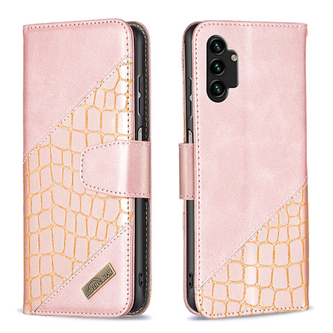 Coque Portefeuille Livre Cuir Etui Clapet B03F pour Samsung Galaxy A13 4G Or Rose