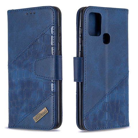 Coque Portefeuille Livre Cuir Etui Clapet B03F pour Samsung Galaxy A21s Bleu