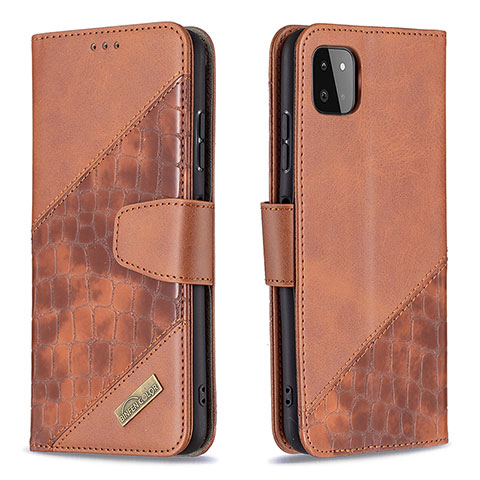 Coque Portefeuille Livre Cuir Etui Clapet B03F pour Samsung Galaxy A22 5G Marron