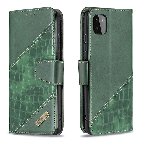 Coque Portefeuille Livre Cuir Etui Clapet B03F pour Samsung Galaxy A22 5G Vert