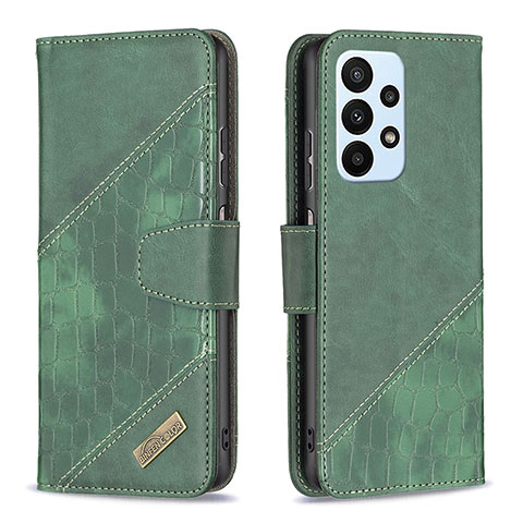 Coque Portefeuille Livre Cuir Etui Clapet B03F pour Samsung Galaxy A23 4G Vert