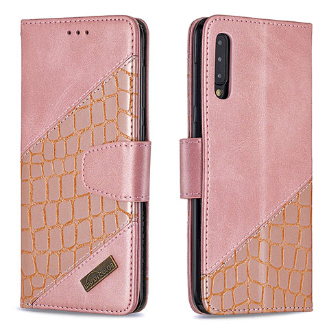 Coque Portefeuille Livre Cuir Etui Clapet B03F pour Samsung Galaxy A30S Or Rose