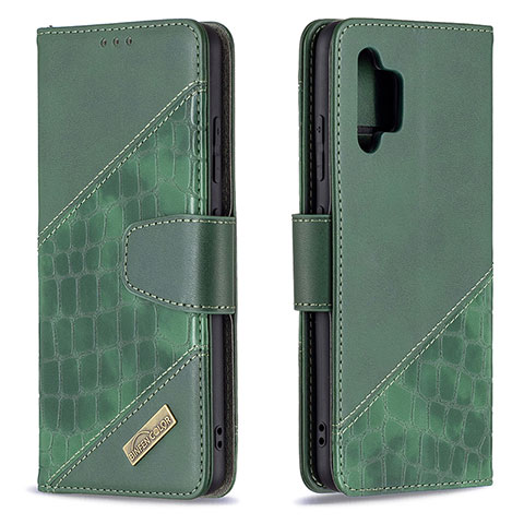 Coque Portefeuille Livre Cuir Etui Clapet B03F pour Samsung Galaxy A32 4G Vert