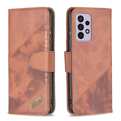 Coque Portefeuille Livre Cuir Etui Clapet B03F pour Samsung Galaxy A33 5G Marron