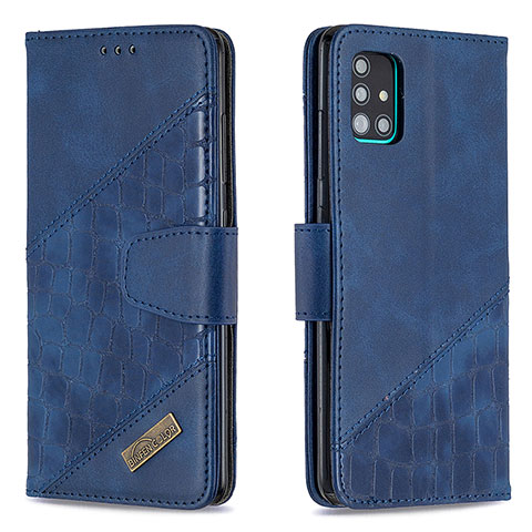 Coque Portefeuille Livre Cuir Etui Clapet B03F pour Samsung Galaxy A51 4G Bleu