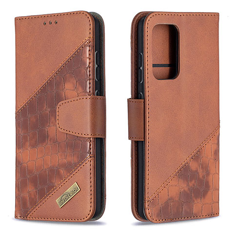 Coque Portefeuille Livre Cuir Etui Clapet B03F pour Samsung Galaxy A52 4G Marron