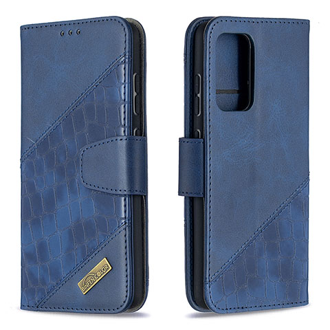 Coque Portefeuille Livre Cuir Etui Clapet B03F pour Samsung Galaxy A52 5G Bleu