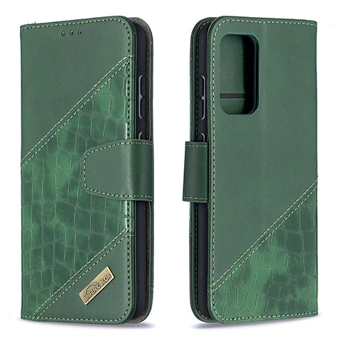 Coque Portefeuille Livre Cuir Etui Clapet B03F pour Samsung Galaxy A52s 5G Vert