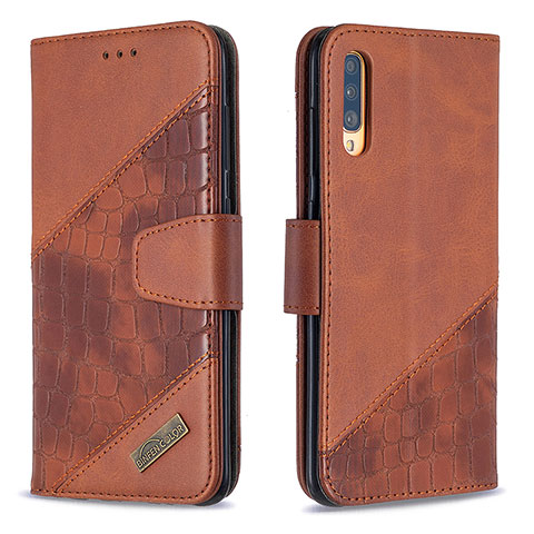 Coque Portefeuille Livre Cuir Etui Clapet B03F pour Samsung Galaxy A70 Marron