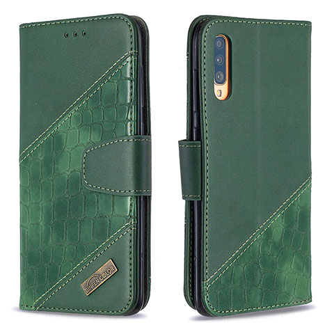 Coque Portefeuille Livre Cuir Etui Clapet B03F pour Samsung Galaxy A70 Vert