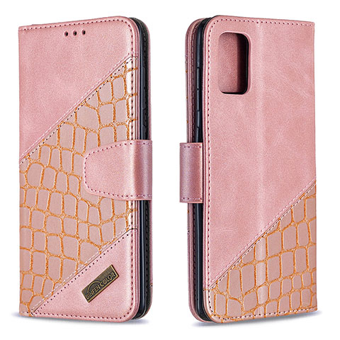 Coque Portefeuille Livre Cuir Etui Clapet B03F pour Samsung Galaxy A71 5G Or Rose