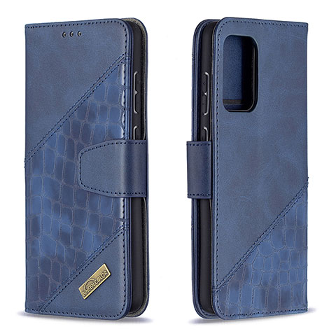 Coque Portefeuille Livre Cuir Etui Clapet B03F pour Samsung Galaxy A72 4G Bleu