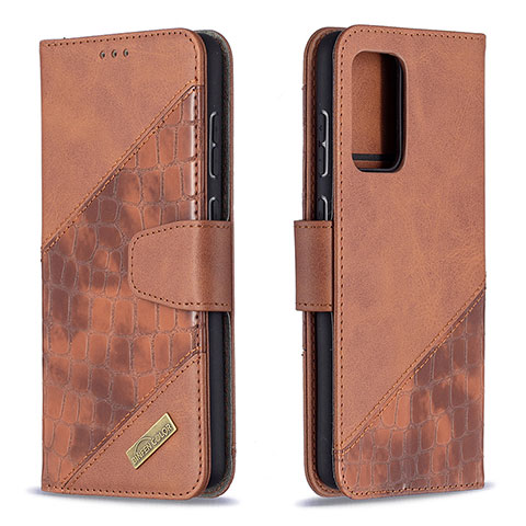 Coque Portefeuille Livre Cuir Etui Clapet B03F pour Samsung Galaxy A72 4G Marron