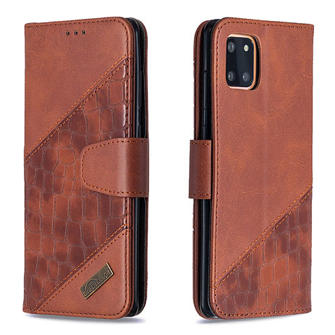 Coque Portefeuille Livre Cuir Etui Clapet B03F pour Samsung Galaxy A81 Marron