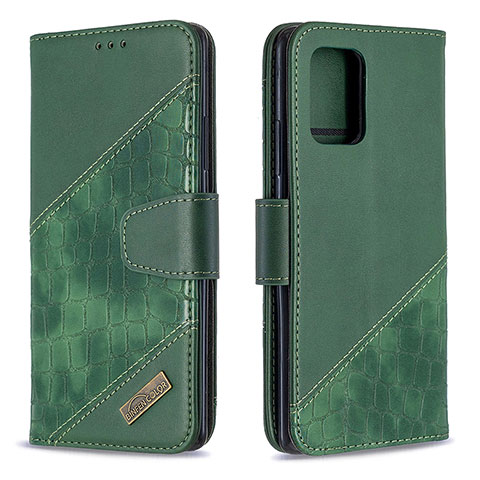 Coque Portefeuille Livre Cuir Etui Clapet B03F pour Samsung Galaxy A91 Vert