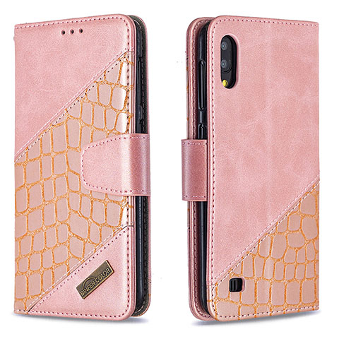 Coque Portefeuille Livre Cuir Etui Clapet B03F pour Samsung Galaxy M10 Or Rose