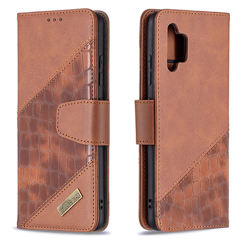 Coque Portefeuille Livre Cuir Etui Clapet B03F pour Samsung Galaxy M32 5G Marron