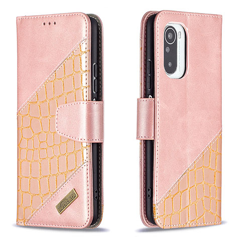 Coque Portefeuille Livre Cuir Etui Clapet B03F pour Xiaomi Mi 11i 5G Or Rose