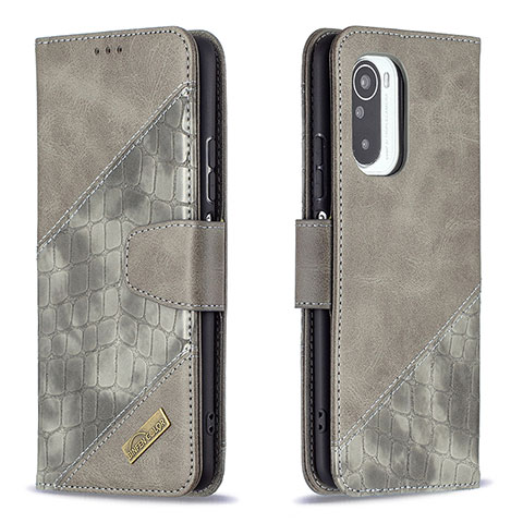 Coque Portefeuille Livre Cuir Etui Clapet B03F pour Xiaomi Mi 11X 5G Gris Fonce