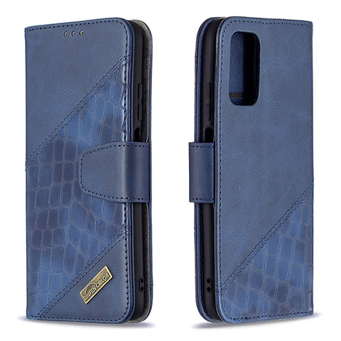 Coque Portefeuille Livre Cuir Etui Clapet B03F pour Xiaomi Poco M3 Bleu